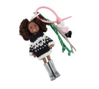 DEKKRYNFV Cuteness Knitted Dolls Keychain Charm Soft Handmade Fabric Keyrings Texture Bag Pendant for Woman and Girl Colorful Fashion Accessory