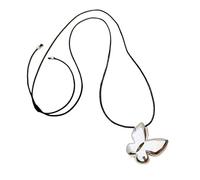 DEKKRYNFV Delicate Butterfly Pendant Necklace with Black Rope Multifuntional Sweater Chain Long Rope Necklace Alloy Texture Black Rope Necklace