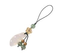 DEKKRYNFV Elegant Chalcedony Four Season Bean Pendant Phone Lanyard Representing Prosperity Suitable For Keys Bags Or Cars Traditional Culture