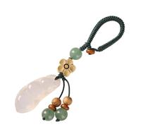 DEKKRYNFV Elegant Chalcedony Four Season Bean Pendant Phone Lanyard Representing Prosperity Suitable For Keys Bags Or Cars Traditional Culture