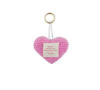 DEKKRYNFV Elegant Crochet Heart Bag Accessory Handmade Wool Heart Key Rings Hangings Charm Delicate Crochet Pendant for Lanyards Keyring