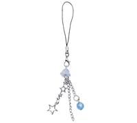 DEKKRYNFV Eye Catching Crystal Flower Keyring for Handbags Exquisite Orchids Phone Lanyard Keychain Star Phone Chain Jewelry Sweet Bead Flower Keyholder
