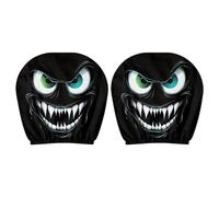 DEKKRYNFV Festive Halloween Headrest Covers Funny Ghostly Print Breathable Fabric Universally Size Long Lasting Ghostly Print Car Headrest
