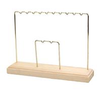 DEKKRYNFV Functional Metal Jewelry Holder Practical Metal Jewelry Stand with Wood Base Holder for Store Counter Display Pendant Display Stand