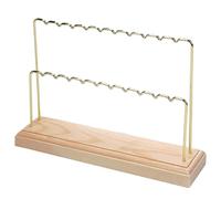 DEKKRYNFV Functional Metal Jewelry Holder Practical Metal Jewelry Stand with Wood Base Holder for Store Counter Display Pendant Display Stand