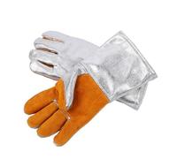 DEKKRYNFV Glove High Temperature Leather Work Gloves Aluminized Gloves Thermal Insulating For Welding