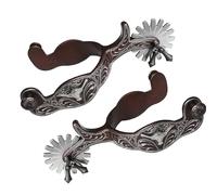 DEKKRYNFV Hand Carved Horse Spur Replacement Metal Western Cow Boy Spur Mens Roping Spur Competition Equipments Easy To Use Western Cowboy Horse Spur For Riding