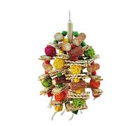 DEKKRYNFV Hanging Small Animal Chew Toy For Birds Parrot Chewing Toy Straw Corncob Beads For Chewing Teeth Grinding