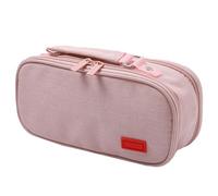 DEKKRYNFV High Capacity Pen Case with Handle 5 Section Canvas Pencil Large Pouches Travel Cosmetic Bag 24x8.5x11cm for Adults