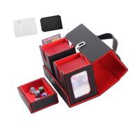 DEKKRYNFV Large Capacity Detachable Card Holder Organizers PU Materials Waterproof Portable Handle for Tabletops Game Travel Case