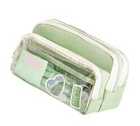 DEKKRYNFV Large Capacity Pencil Case 2 Compartment Travel Organiser Bag Light Weight See Through Pouches for Studen Transparent Case Large Capacity