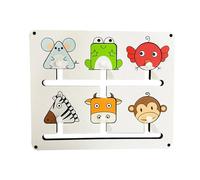 DEKKRYNFV Learning Toy Wooden Animal Maze Activity Board For Children To Develop Hand Eye Coordination And Focusing Customizable Maze Paths Combinations