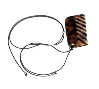 DEKKRYNFV Leopard Print Resin Comb Necklace Long Sweater Chain Adjustable Black Cord Neckchain Accessory for Fashionable Women Adjustable Length Necklace
