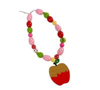 DEKKRYNFV Lightweight Comfort Fruit Wood Bead Necklace Crafted for Dopamine Vibes Using Bright Colors Ideal for Everyday and Festive Outfit Enhancement Colorful