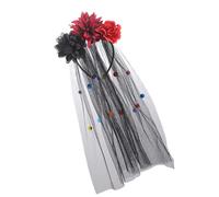 DEKKRYNFV Mexicans Rose Flower Crowns Headband With Black Veils Day Of The Deads Headpiece Halloween Cosplay Costume For Womens Rose Florals Crowns Veils