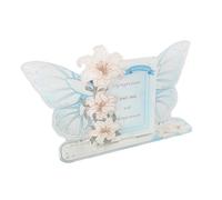 DEKKRYNFV Multipurpose Sturdy Acrylics Sign Holder with Rose Lilys Designs Card Display Stand for Collectors and Merchants Desk Card Showcases