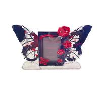 DEKKRYNFV Multipurpose Sturdy Acrylics Sign Holder with Rose Lilys Designs Card Display Stand for Collectors and Merchants Desk Card Showcases