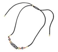 DEKKRYNFV Natural Nine Eye Dzi Necklace Symbolizing Power Ancient Cultural Craftsmanship Neck Adornment For Daily Wear