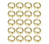 DEKKRYNFV Pack of 20 Versatile Connector Rings Practical End Bead Tip 14K Gold Double Hole Connector Rings for Jewelry Making