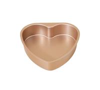 DEKKRYNFV Professional Heart Cake Baking Pan Romance Carbon Steel Removable Base Ideal for Chocolate Cheesecake Mousses Gold Coated Cake Tin
