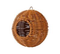 DEKKRYNFV Round Hanging Artificial Rattan Weave Bird Nest For Small Parrots Parakeets House Comfortable Perches Cage Accessories Hanging Parrots Nest