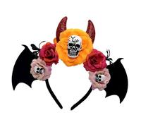 DEKKRYNFV Skull Theme Headpiece For Cosplay Event Day Of Dead Flower Hairband For Halloween Party Celebration Stage Perfomermances Halloween Skull Hairhoop