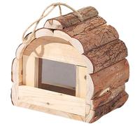 DEKKRYNFV Small Hanging Bird House For Outdoor Natural Wood Bird Breeding Nest For Garden Shelter Place For Finches Bird Supply