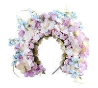 DEKKRYNFV Sophisticated Floral Hair Bands Traditional Ethnic Hair Accessory Double Sided Fabric Flower Headband for Women Silk Flower Headpiece