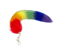 DEKKRYNFV Squirrel Tail Pendant Keyring Plushs Backpack Pendant Girl Children Handmade Fluffys Furs Animal Tails Ornament Key Accessory