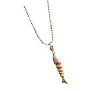 DEKKRYNFV Stylish Sea Theme Fish Necklace User Friendly Copper Collarbone Chain Jewelry for Daily Wear Multiple Color Option
