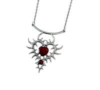 DEKKRYNFV Unique Heart Shaped Pendant with Glittering Stone Fashionable Jewelry Accessory for The Modern Woman Ladies Daily Use Personality Statement Necklace