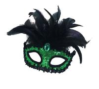 DEKKRYNFV Venetians Half Face Halloween Masquerade Party Mardi Gras Feathered For Carnivals Masquerade Halloween Feather Half Face Mardi Gras