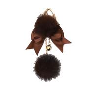 DEKKRYNFV Versatile Charm for Purses and Backpacks Trendy Soft Touch Keychain Plush Sphere with Bowknot for Fashion Forward Ladies Lightweight Keychain