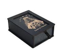 DEKKRYNFV Wood Tarots Card Storage Case Portable Tarots Card Box Astrology Divination Storage Case Push Pull Container Box Portable Container