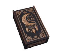DEKKRYNFV Wood Tarots Card Storage Case Portable Tarots Card Box Astrology Divination Storage Case Push Pull Container Astrology Trinkets Box Playings