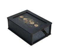 DEKKRYNFV Wood Tarots Card Storage Case Portable Tarots Card Box Astrology Divination Storage Case Push Pull Container Box Portable Container