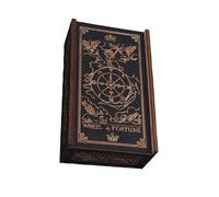DEKKRYNFV Wood Tarots Card Storage Case Portable Tarots Card Box Astrology Divination Storage Case Push Pull Container Astrology Trinkets Box Playings