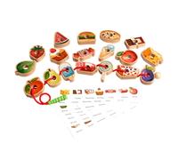 DEKKRYNFV Wooden Beads Sorting Toy For Ages 3+ With Colorful Shapes To Fine Motor & Logical Skills Pattern Creation Logical Puzzle Toy