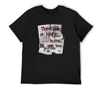 DEKKRYSZOH Silent Hill 100% Cotton T-Shirts There was A Hole Here ItGone Now Summer Cotton Graphic Tee Short-Sleeve Men Black 3XL