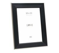 Deknudt Frames - classic photo frame for 10 x 15 cm photo - black with silver bevel - for photos, posters or posters - S244E2 - to stand or hang