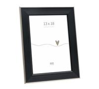 Deknudt Frames - classic photo frame for 13 x 18 cm photo - black with silver bevel - for photos, posters or posters - S244E2 - to stand or hang