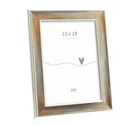 Deknudt Frames - classic photo frame for 13 x 18 cm photo - bronze with silver bevel - for photos, posters or posters - S244D3 - to stand or hang
