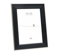 Deknudt Frames - classic photo frame for 15 x 20 cm photo - black with silver bevel - for photos, posters or posters - S244E2 - to stand or hang