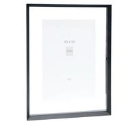 Deknudt Frames - Photo frame - between two glasses - black edge - aluminium - for format up to 40x50 cm - S028K2 - to hang