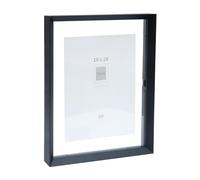 Deknudt Frames - Photo frame - between two glasses - black edge - aluminium - for size up to 18x24 cm - S028K2 - to stand or hang