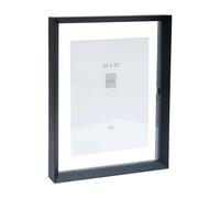 Deknudt Frames - Photo frame - between two glasses - black edge - aluminium - for size up to 20x25 cm - S028K2 - to stand or hang