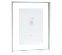 Deknudt Frames - Photo frame - between two glasses - silver rim - aluminium - for size up to 30x40 cm - S028D1 - to hang