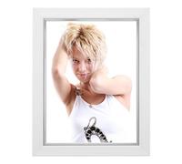 Deknudt Frames S41NK1-15.0X20.0 White Resin Photo Frame with Silver Net 28.7 x 24 x 2 cm