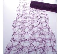 Deko AS GmbH Sizoweb 64W 023-R Table Runner Wavy Cut Aubergine Approx. 25 cm Roll 25 m