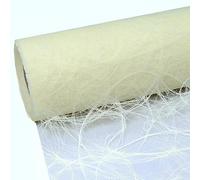 Deko AS GmbH Sizoweb Table Runner 25 m Roll + 100 Decorative Hearts (30 cm Wide in Cream)
